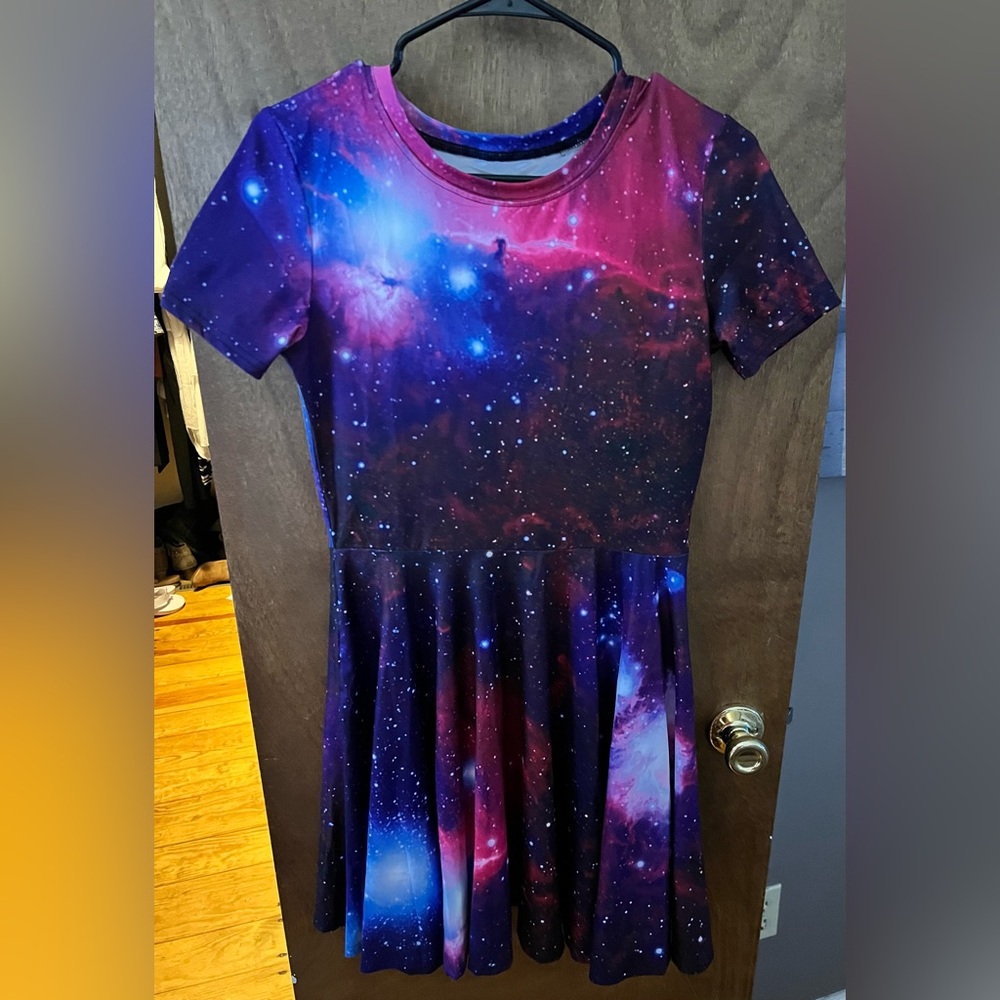 Women's Galaxy Printed Elastic Round Neck Sleeveless Shaping Camisole Dress